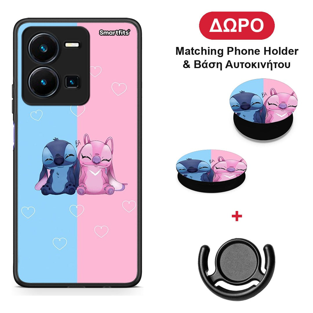 Stitch And Angel - Vivo Y35 5G θήκη + Δώρο Phone Holder & Βάση Αυτοκινήτου