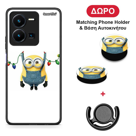 Xmas Minion Lights - Vivo Y35 5G θήκη + Δώρο Phone Holder & Βάση Αυτοκινήτου