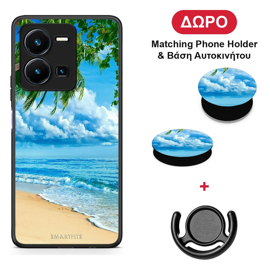 Beautiful Beach - Vivo Y22s / Y35 4G θήκη + Δώρο Phone Holder & Βάση Αυτοκινήτου