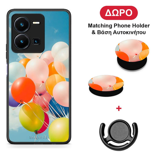 Colorful Balloons - Vivo Y22s / Y35 4G θήκη + Δώρο Phone Holder & Βάση Αυτοκινήτου