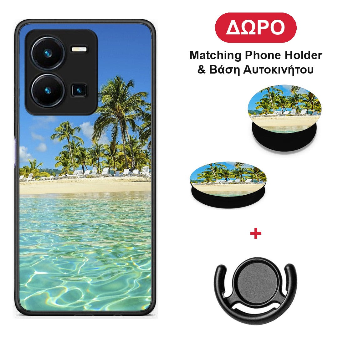 Tropical Vibes - Vivo Y22s / Y35 4G θήκη + Δώρο Phone Holder & Βάση Αυτοκινήτου