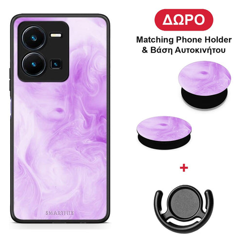 Watercolor Lavender - Vivo Y22s / Y35 4G θήκη + Δώρο Phone Holder & Βάση Αυτοκινήτου