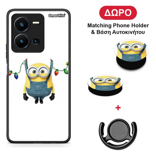 Xmas Minion Lights - Vivo Y22s / Y35 4G θήκη + Δώρο Phone Holder & Βάση Αυτοκινήτου