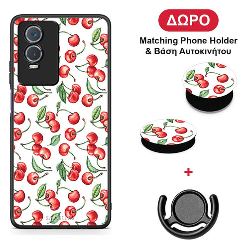 Cherry Summer - Vivo Y76 5G / Y76s / Y74s θήκη + Δώρο Phone Holder & Βάση Αυτοκινήτου