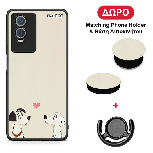 Dalmatians Love - Vivo Y76 5G / Y76s / Y74s θήκη + Δώρο Phone Holder & Βάση Αυτοκινήτου