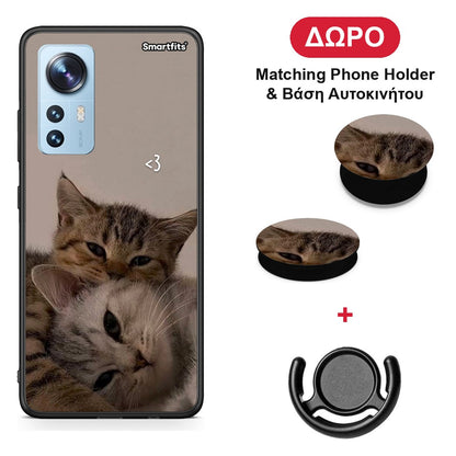 Cats In Love - Xiaomi 12 / 12X 5G θήκη + Δώρο Phone Holder & Βάση Αυτοκινήτου