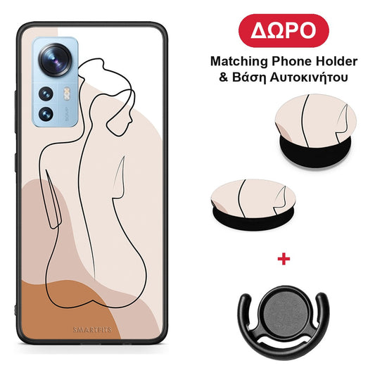 LineArt Woman - Xiaomi 12 / 12X 5G θήκη + Δώρο Phone Holder & Βάση Αυτοκινήτου