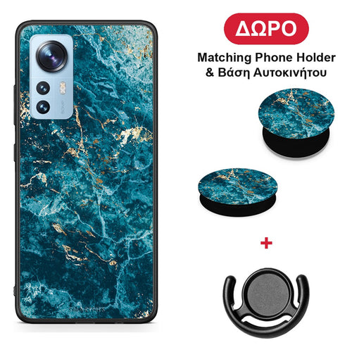 Marble Blue - Xiaomi 12 / 12X 5G θήκη + Δώρο Phone Holder & Βάση Αυτοκινήτου