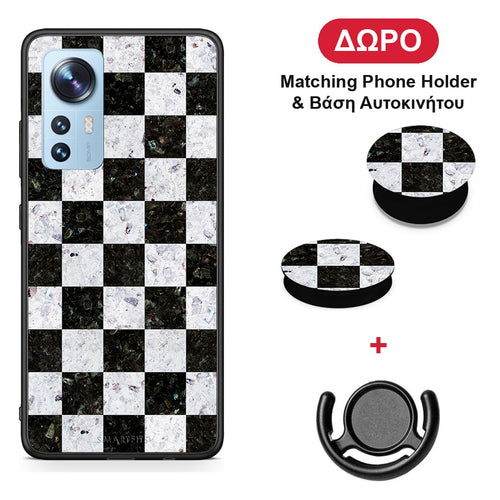 Marble Square Geometric - Xiaomi 12 / 12X 5G θήκη + Δώρο Phone Holder & Βάση Αυτοκινήτου
