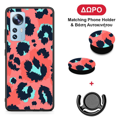 Animal Pink Leopard - Xiaomi 12 / 12X 5G θήκη + Δώρο Phone Holder & Βάση Αυτοκινήτου