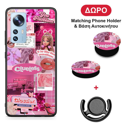 Pink Love - Xiaomi 12 / 12X 5G θήκη + Δώρο Phone Holder & Βάση Αυτοκινήτου