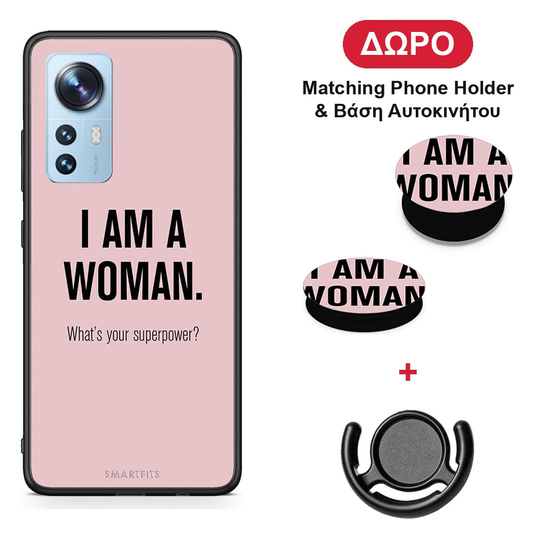 Superpower Woman - Xiaomi 12 / 12X 5G θήκη + Δώρο Phone Holder & Βάση Αυτοκινήτου