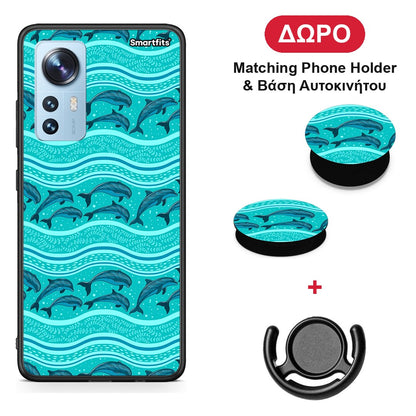 Swimming Dolphins - Xiaomi 12 / 12X 5G θήκη + Δώρο Phone Holder & Βάση Αυτοκινήτου