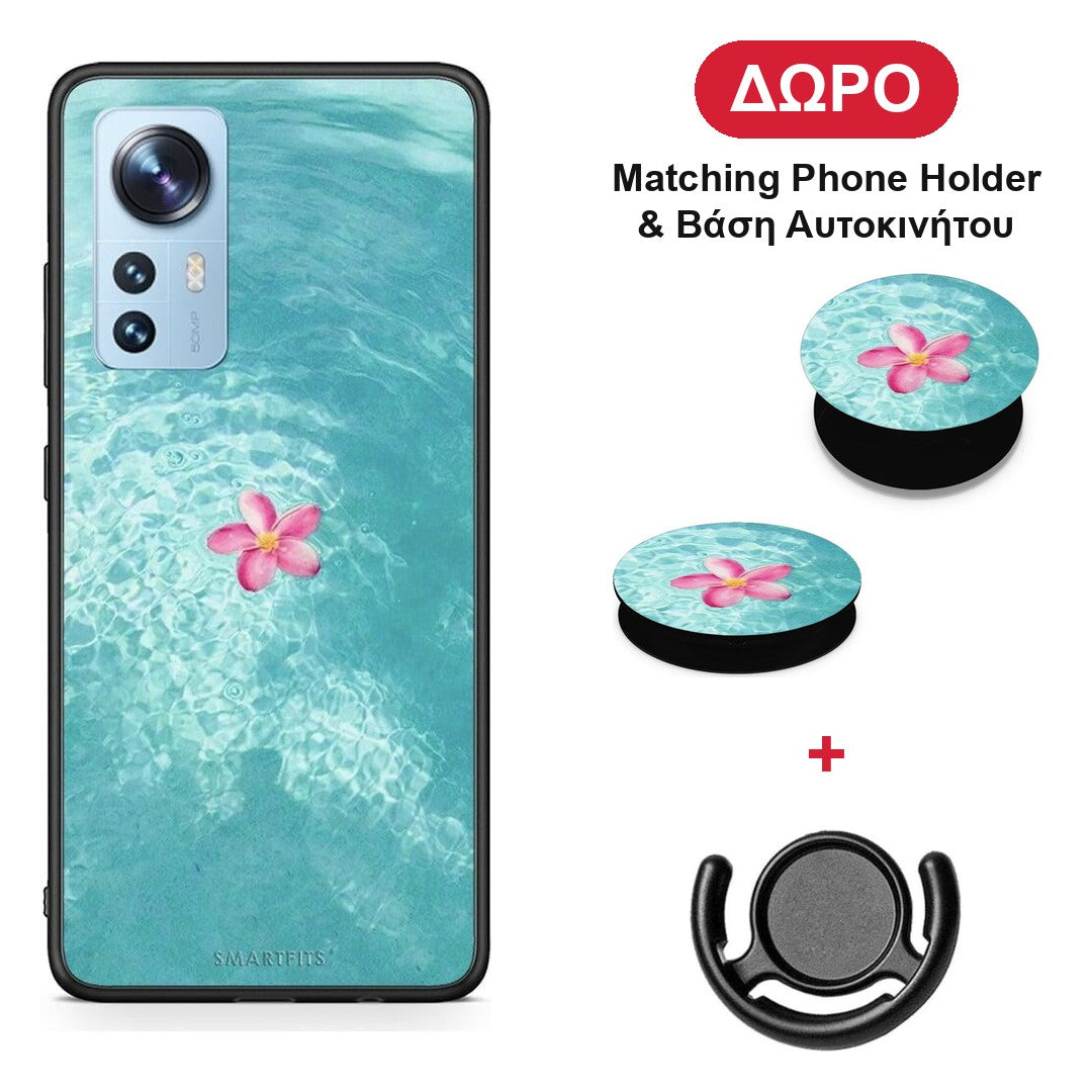 Water Flower - Xiaomi 12 / 12X 5G θήκη + Δώρο Phone Holder & Βάση Αυτοκινήτου