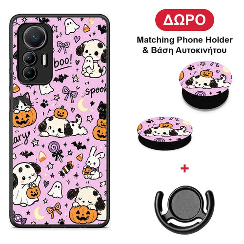 Halloween Puppies and Friends on Lilac - Xiaomi 12 Lite 5G θήκη + Δώρο Phone Holder & Βάση Αυτοκινήτου