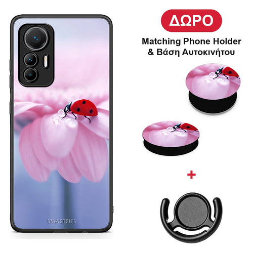 Ladybug Flower - Xiaomi 12 Lite 5G θήκη + Δώρο Phone Holder & Βάση Αυτοκινήτου