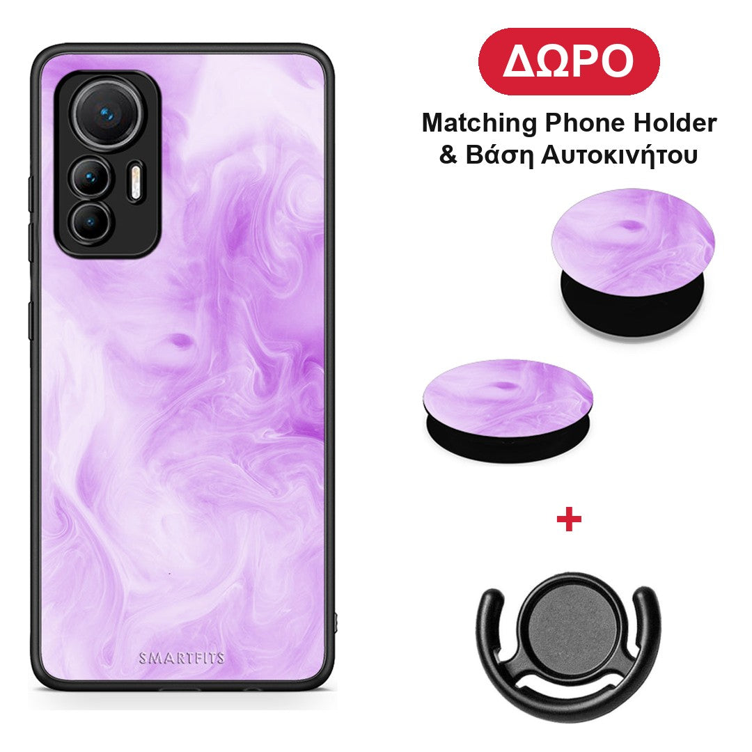 Watercolor Lavender - Xiaomi 12 Lite 5G θήκη + Δώρο Phone Holder & Βάση Αυτοκινήτου