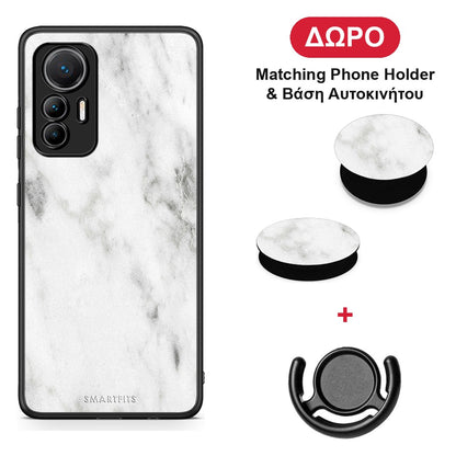 Marble White - Xiaomi 12 Lite 5G θήκη + Δώρο Phone Holder & Βάση Αυτοκινήτου