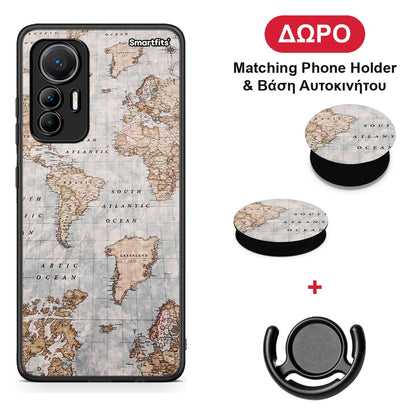 World Map - Xiaomi 12 Lite 5G θήκη + Δώρο Phone Holder & Βάση Αυτοκινήτου