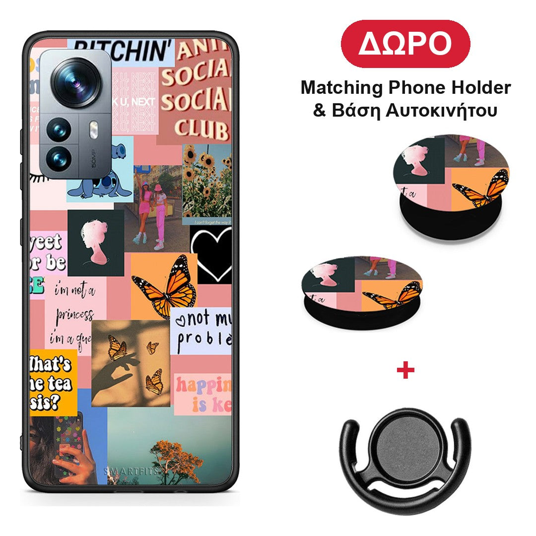 Collage Bitchin - Xiaomi 12 Pro θήκη + Δώρο Phone Holder & Βάση Αυτοκινήτου