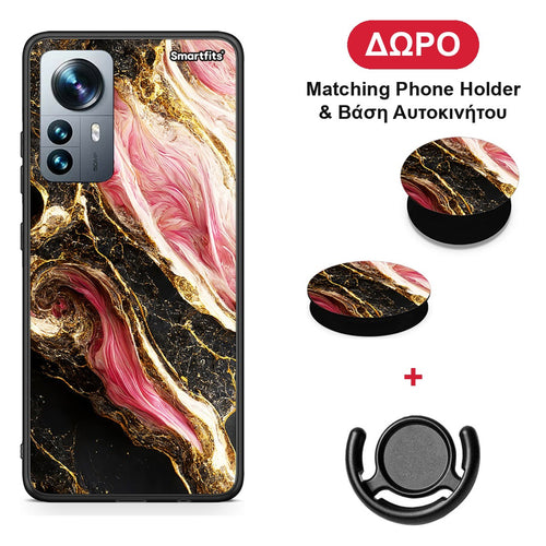 Glamorous Pink Marble - Xiaomi 12 Pro θήκη + Δώρο Phone Holder & Βάση Αυτοκινήτου