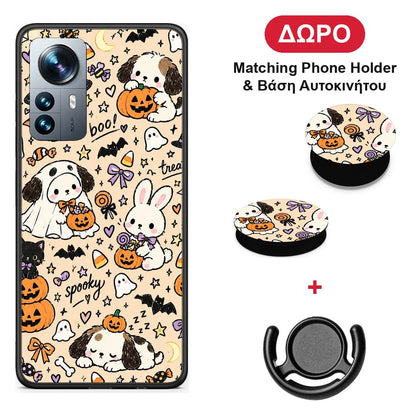 Halloween Puppies and Friends on Cream - Xiaomi 12 Pro θήκη + Δώρο Phone Holder & Βάση Αυτοκινήτου
