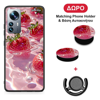 Juicy Strawberries - Xiaomi 12 Pro θήκη + Δώρο Phone Holder & Βάση Αυτοκινήτου