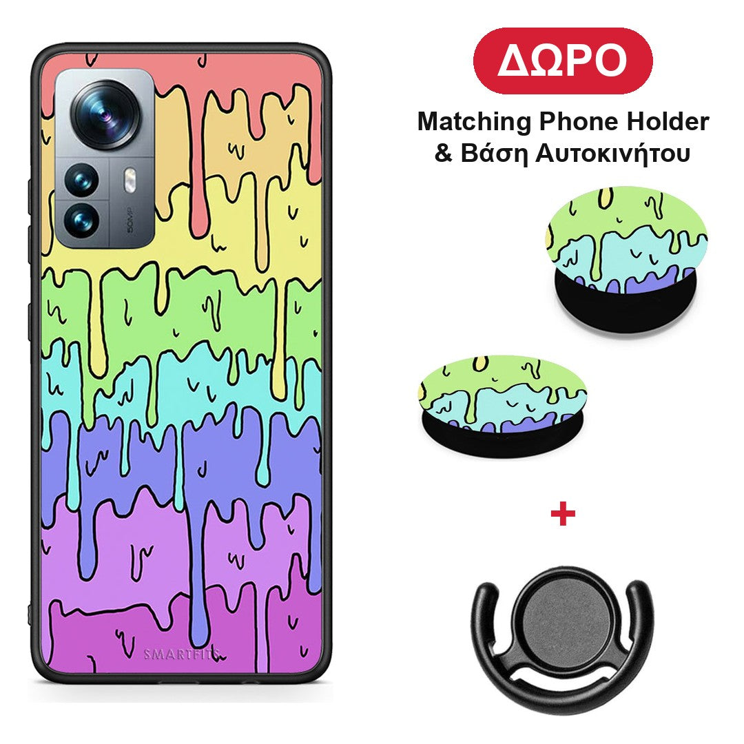 Melting Rainbow - Xiaomi 12 Pro θήκη + Δώρο Phone Holder & Βάση Αυτοκινήτου