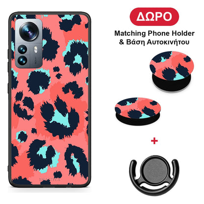 Animal Pink Leopard - Xiaomi 12 Pro θήκη + Δώρο Phone Holder & Βάση Αυτοκινήτου