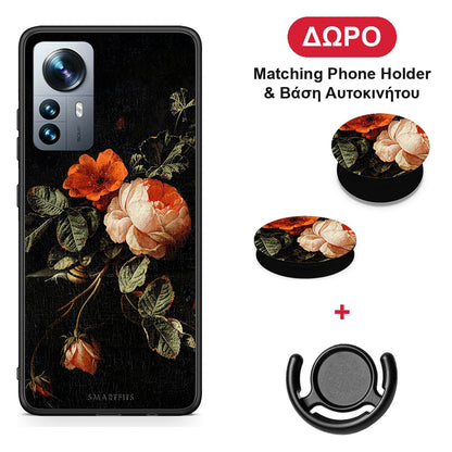 Vintage Roses - Xiaomi 12 Pro θήκη + Δώρο Phone Holder & Βάση Αυτοκινήτου
