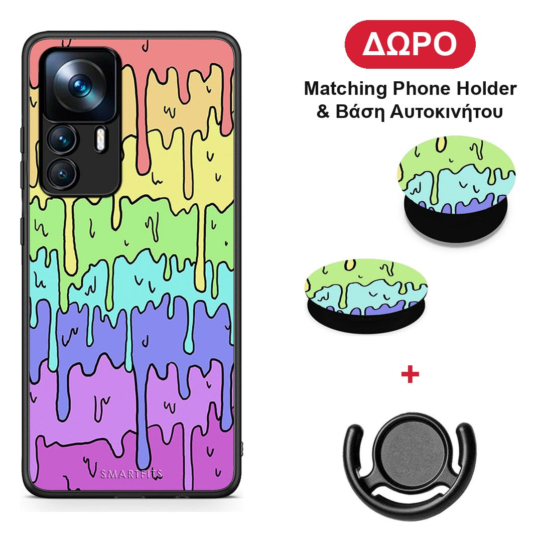 Melting Rainbow - Xiaomi 12T / K50 Ultra θήκη + Δώρο Phone Holder & Βάση Αυτοκινήτου