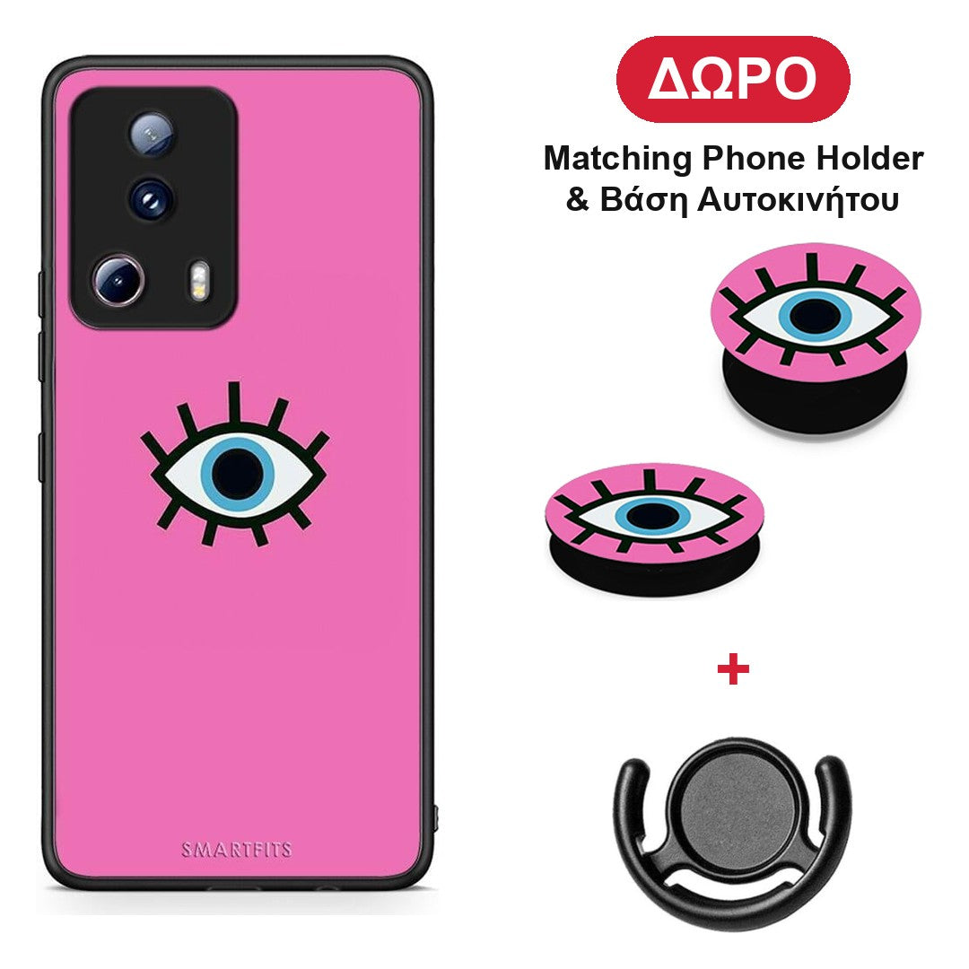 Blue Eye Pink - Xiaomi 13 Lite 5G θήκη + Δώρο Phone Holder & Βάση Αυτοκινήτου