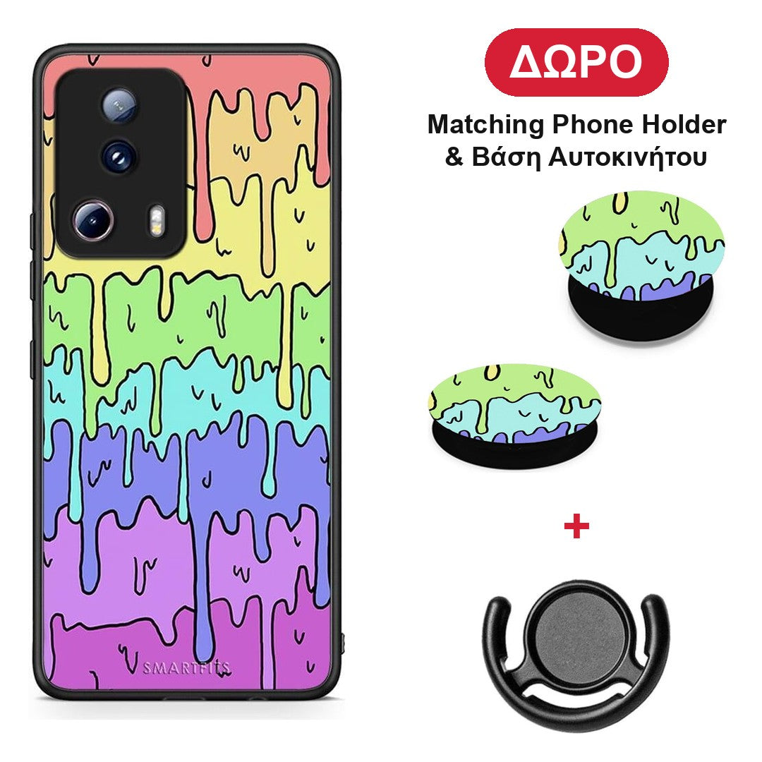 Melting Rainbow - Xiaomi 13 Lite 5G θήκη + Δώρο Phone Holder & Βάση Αυτοκινήτου
