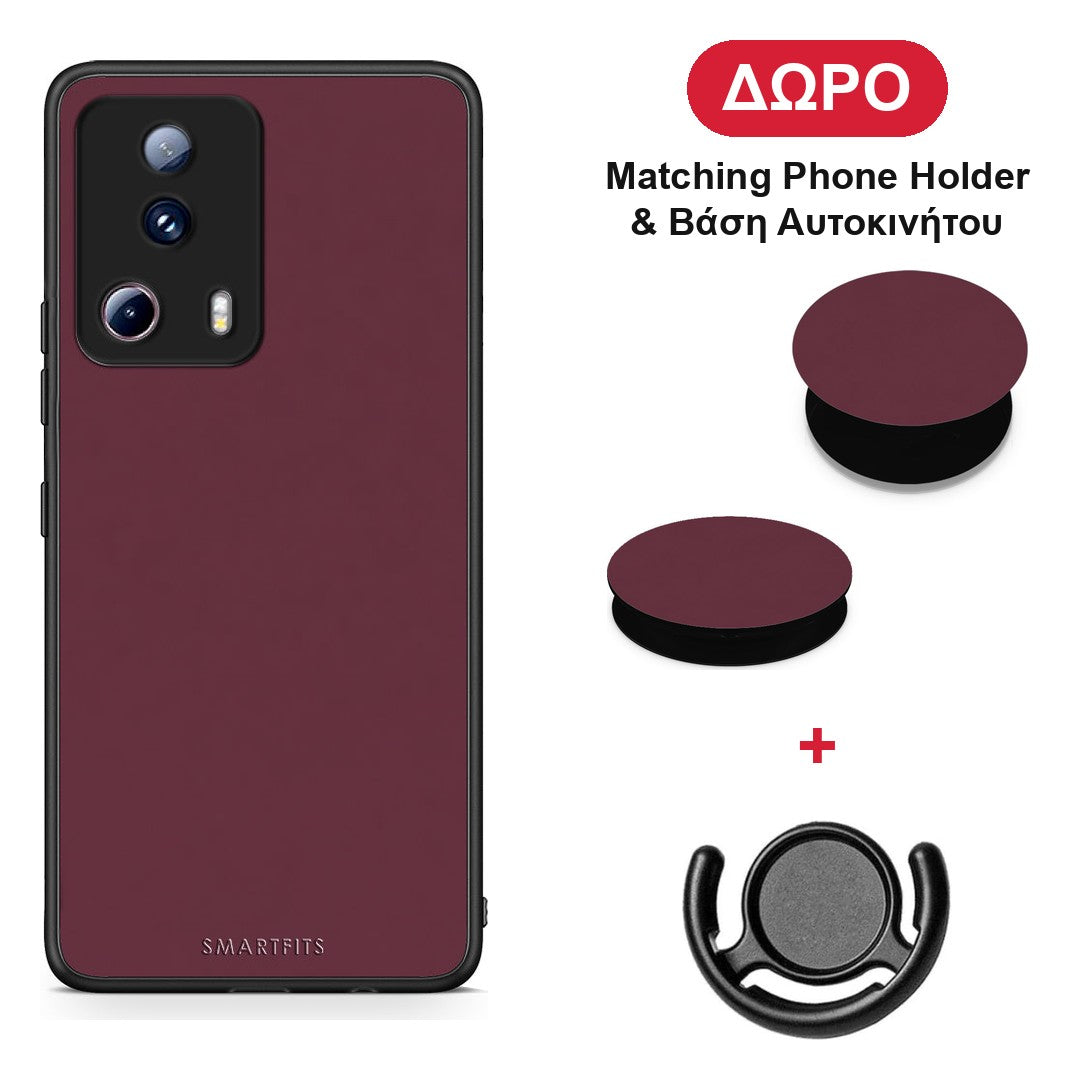 Muted Burgundy - Xiaomi 13 Lite 5G θήκη + Δώρο Phone Holder & Βάση Αυτοκινήτου