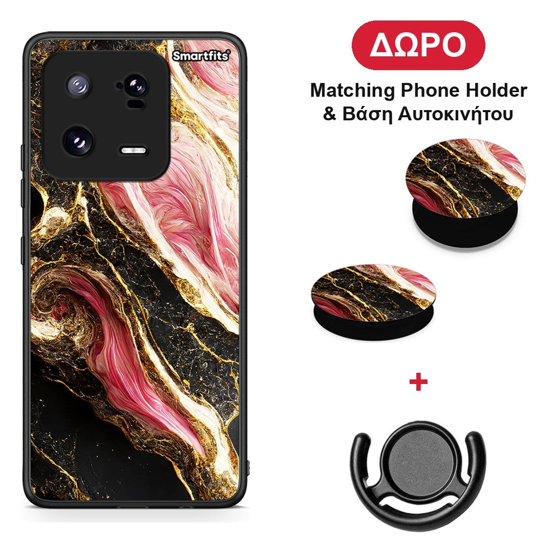 Glamorous Pink Marble - Xiaomi 13 Pro θήκη + Δώρο Phone Holder & Βάση Αυτοκινήτου
