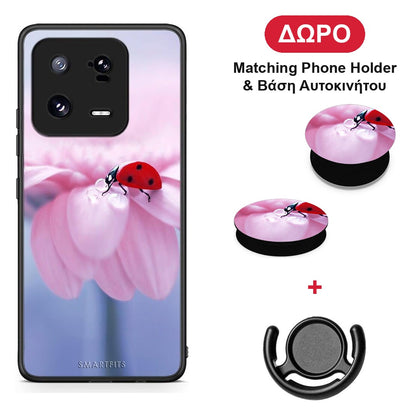 Ladybug Flower - Xiaomi 13 Pro θήκη + Δώρο Phone Holder & Βάση Αυτοκινήτου