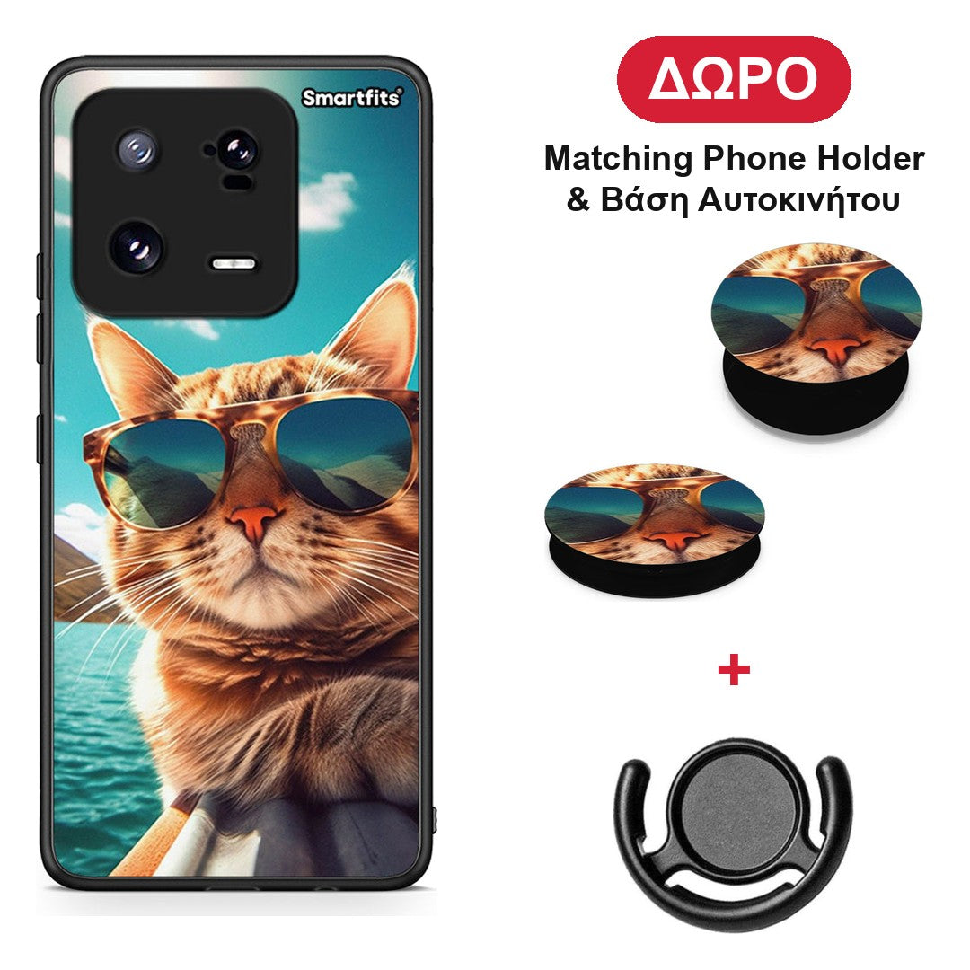 Summer Cat - Xiaomi 13 θήκη + Δώρο Phone Holder & Βάση Αυτοκινήτου