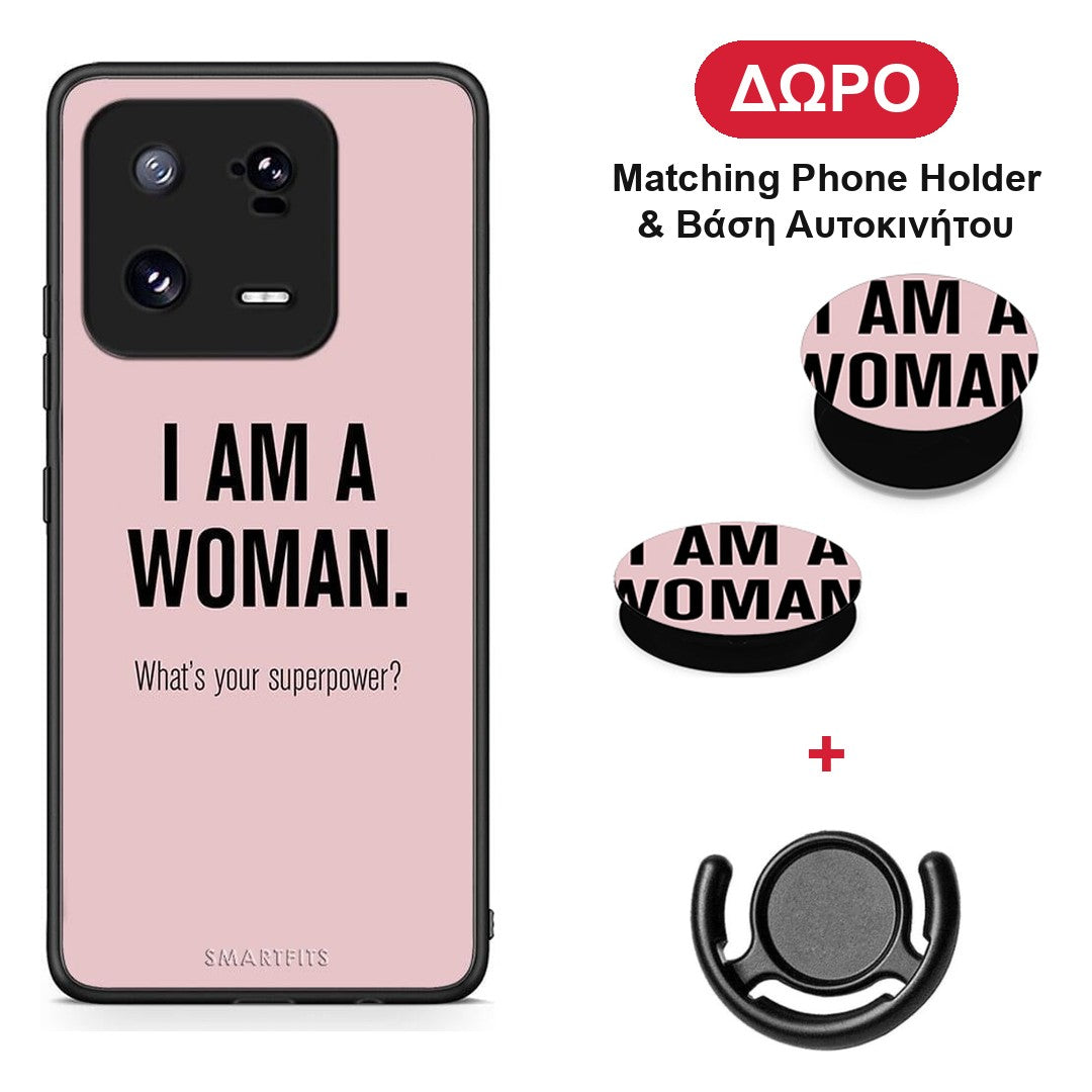 Superpower Woman - Xiaomi 13 θήκη + Δώρο Phone Holder & Βάση Αυτοκινήτου