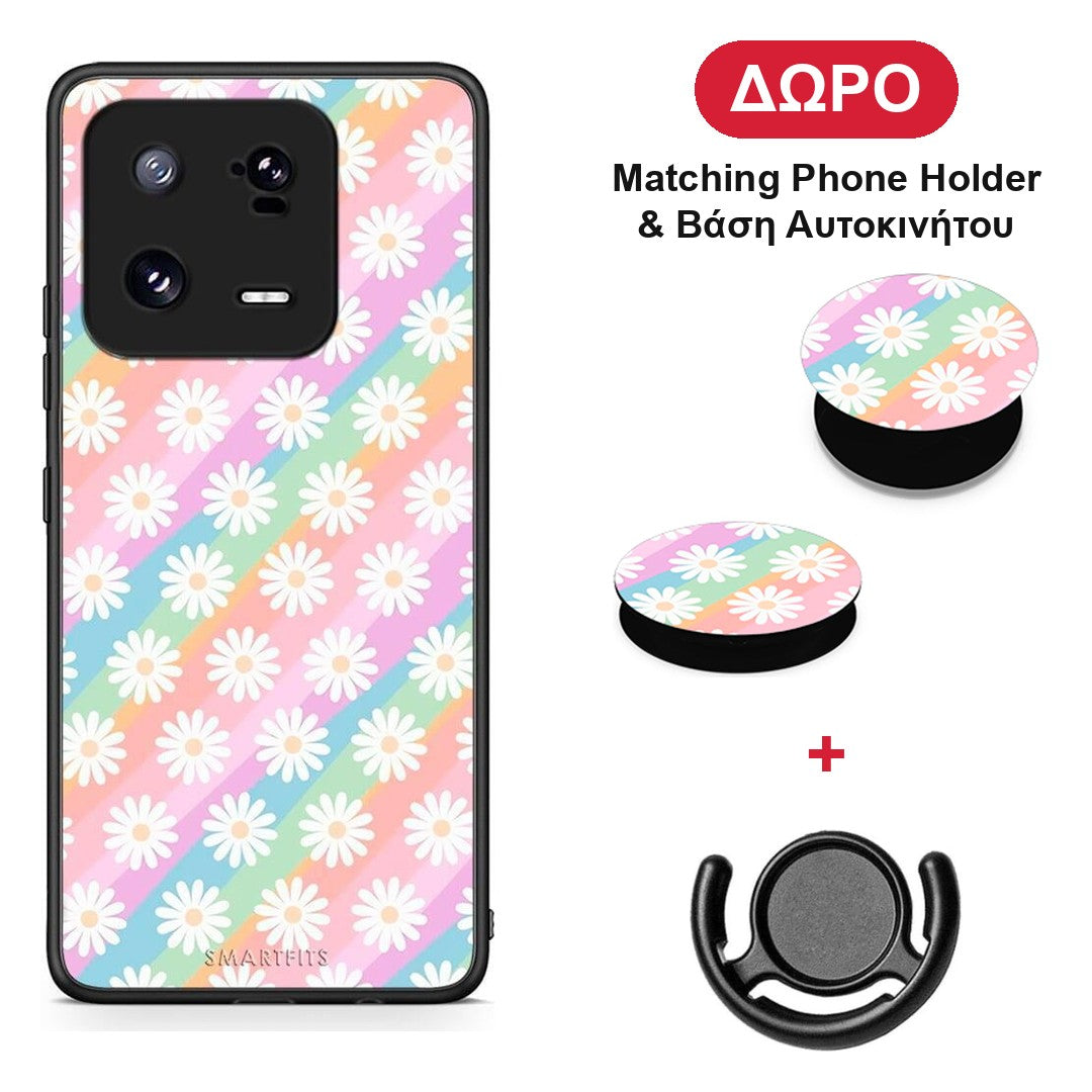 White Daisies - Xiaomi 13 θήκη + Δώρο Phone Holder & Βάση Αυτοκινήτου