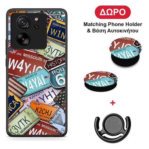Car Plates - Xiaomi 13T θήκη + Δώρο Phone Holder & Βάση Αυτοκινήτου