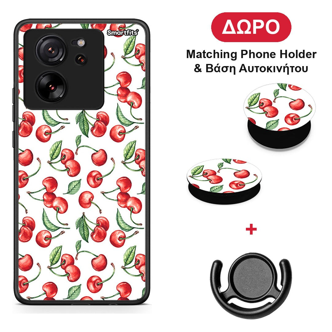 Cherry Summer - Xiaomi 13T θήκη + Δώρο Phone Holder & Βάση Αυτοκινήτου