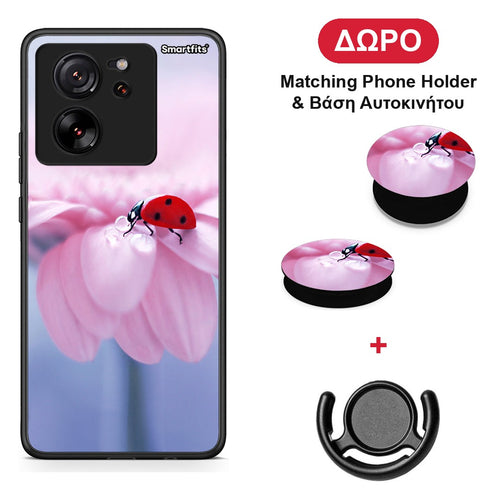 Ladybug Flower - Xiaomi 13T θήκη + Δώρο Phone Holder & Βάση Αυτοκινήτου