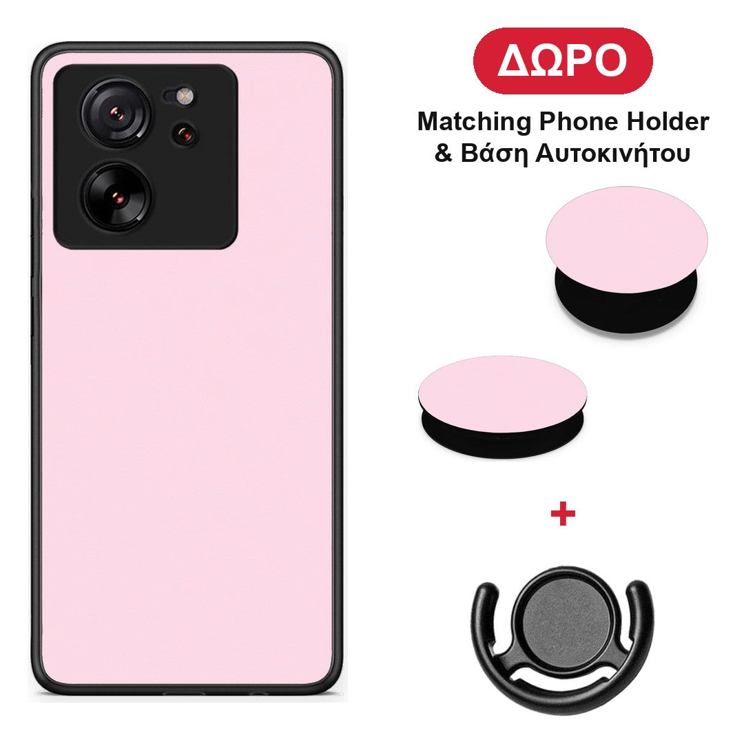 Pale Pink - Xiaomi 13T θήκη + Δώρο Phone Holder & Βάση Αυτοκινήτου