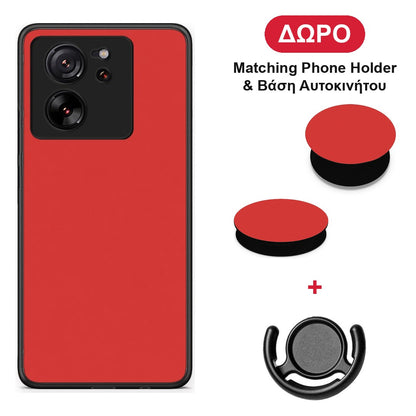 Poppy Red - Xiaomi 13T θήκη + Δώρο Phone Holder & Βάση Αυτοκινήτου