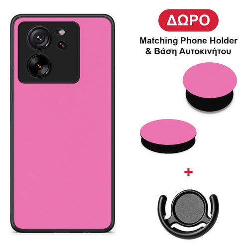 Rose Pink - Xiaomi 13T θήκη + Δώρο Phone Holder & Βάση Αυτοκινήτου