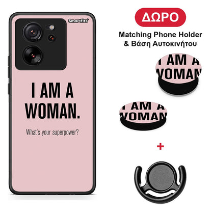 Superpower Woman - Xiaomi 13T θήκη + Δώρο Phone Holder & Βάση Αυτοκινήτου