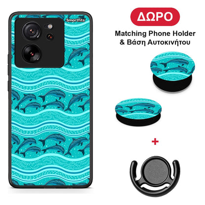 Swimming Dolphins - Xiaomi 13T θήκη + Δώρο Phone Holder & Βάση Αυτοκινήτου