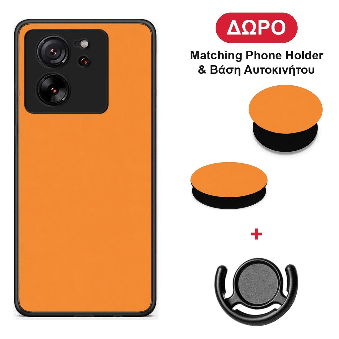 Tangerine Orange - Xiaomi 13T θήκη + Δώρο Phone Holder & Βάση Αυτοκινήτου