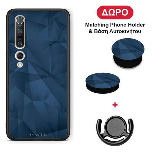 Geometric Blue Abstract - Xiaomi Mi 10 θήκη + Δώρο Phone Holder & Βάση Αυτοκινήτου