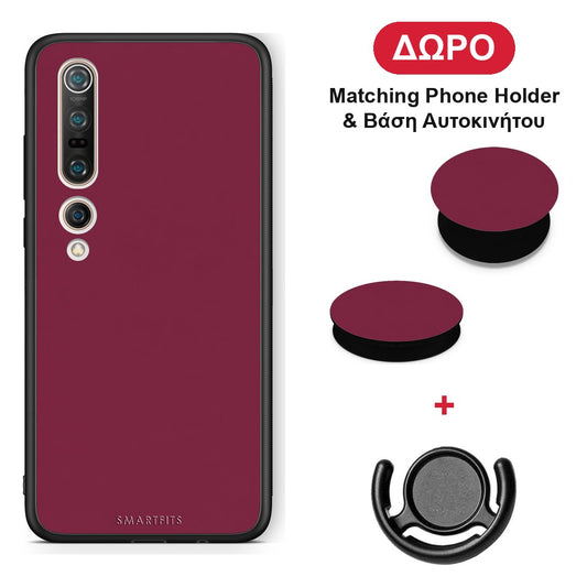 Burgundy - Xiaomi Mi 10 θήκη + Δώρο Phone Holder & Βάση Αυτοκινήτου